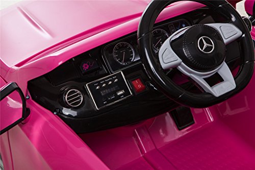 COCHE ELÉCTRICO PARA NIÑOS Mercedes-Benz S63 AMG, ASIENTOS DE CUERO, ROSA, producto BAJO LICENCIA, con mando a distancia 2.4Ghz, ruedas de caucho. MODELO 2017