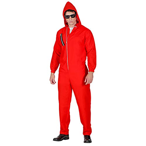com-four® Mono Rojo con Capucha - Disfraces de Carnaval para Adultos - Disfraz de ladrón de Bancos para Hombres y Mujeres en Varios tamaños