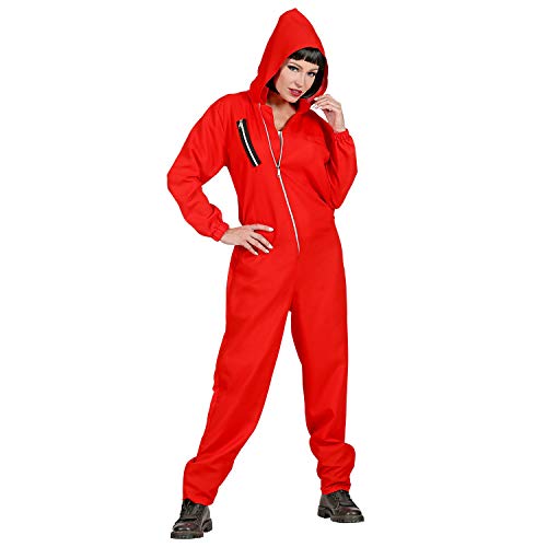 com-four® Mono Rojo con Capucha - Disfraces de Carnaval para Adultos - Disfraz de ladrón de Bancos para Hombres y Mujeres en Varios tamaños