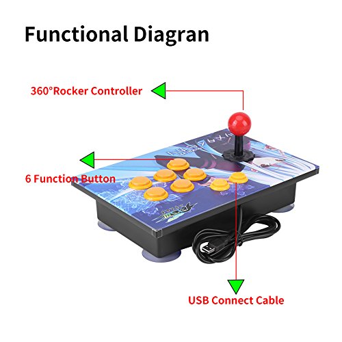 Controlador de Juego Conecta con USB de 8 Direcciones Maneja Cero Retraso para PC Win7 / Win8 / Win10 Soporte Juego de Dos Personas
