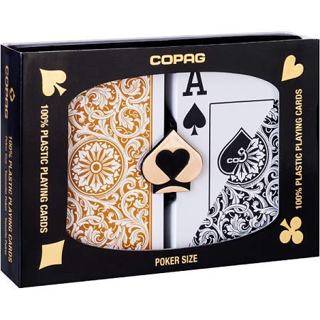 Copag Poker Tamaño Jumbo Índice 1546 Juego de Cartas (Oro Negro configuración)