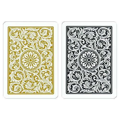 Copag Poker Tamaño Jumbo Índice 1546 Juego de Cartas (Oro Negro configuración)