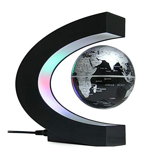 Coriver Globo flotante con luces LED Interruptor táctil Lámpara de globo magnético Formas C Levitación Globo del mundo Luz para decoración de escritorio Gadgets