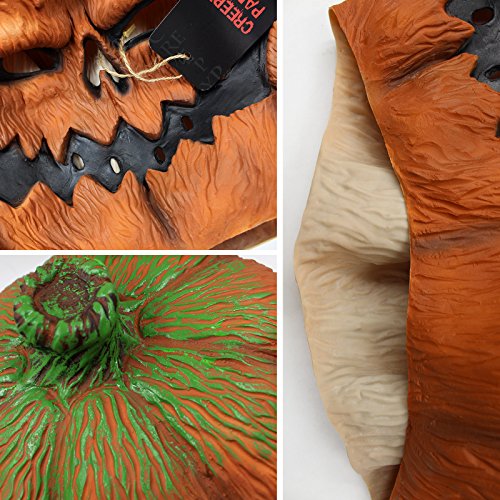 CreepyParty Deluxe - Disfraz de látex para Halloween: careta de calabaza loca