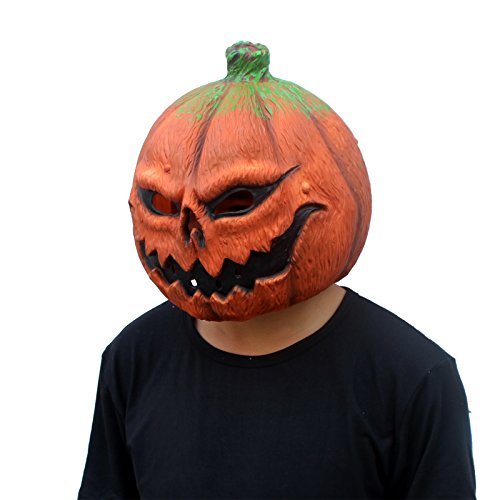 CreepyParty Deluxe - Disfraz de látex para Halloween: careta de calabaza loca