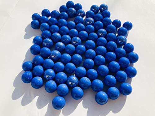 CRYSTAL KING Canicas de cristal azul mate, 16 mm de diámetro, 500 g, bolas decorativas, canicas de color azul