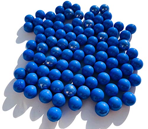 CRYSTAL KING Canicas de cristal azul mate, 16 mm de diámetro, 500 g, bolas decorativas, canicas de color azul