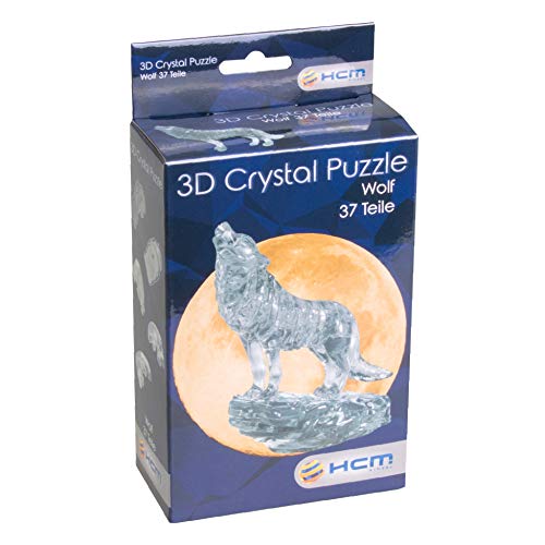 Crystal Puzzle 59181 3d Lobo Negro 37 piezas, Gris , color/modelo surtido