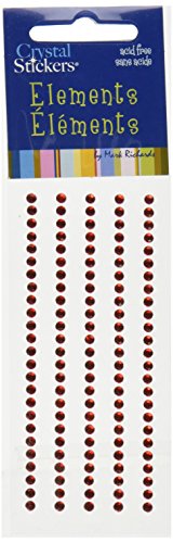 Crystal Stickers Elements 3mm Round 125/Pkg-Red
