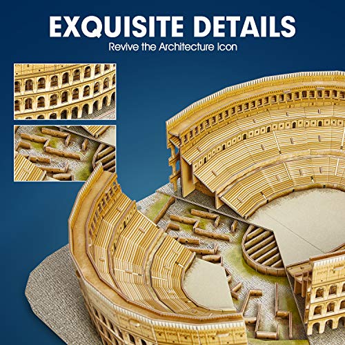 CubicFun National Geographic Puzzle 3D Coliseo Romano Rompecabezas 3D Modelo Kit de Construcción con Folleto para Adultos Niños, 131 Piezas