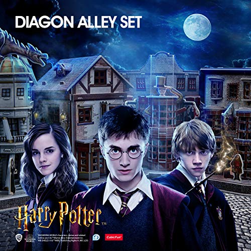 CubicFun Puzzle 3D Harry Potter Callejón Diagón Colección 4 en 1 Set - Quality Quidditch Supplies, Ollivanders Wand Shop, Weasleys' Wizard Wheezes y Gringotts Bank, 274 Piezas