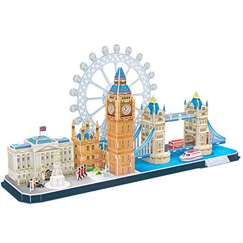 CubicFun Puzzle 3D Londres CityLine Rompecabezas 3D Juego de Modelos de Construcción Souvenir Regalo para Niños Adultos, 107 Piezas