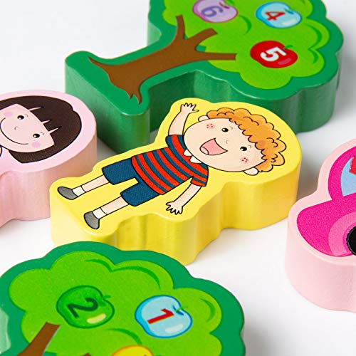 Czemo Juegos de Construcción Madera Puzzle 3D Casas Kit de Madera Juguetes Montessori para Niños y Niñas de 2 3 4 Años