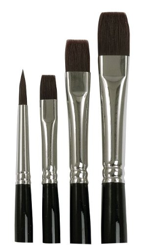 Da Vinci 4220 Top Acryl Short Handled 4 Brush Set for Acrylic, Oil And Watercolour