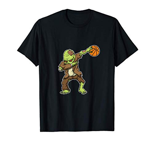 Dabbing Zombie Baloncesto Divertido Disfraz De Halloween Camiseta