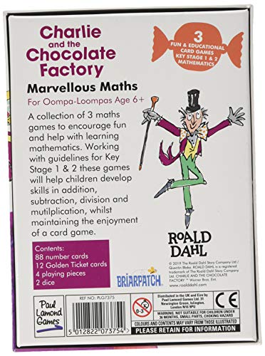 Dahl-7375 Roald Dahl's Charlie y la fábrica de Chocolate Maravilloso Juego de matemáticas, Multicolor (Paul Lamond Games 7375)