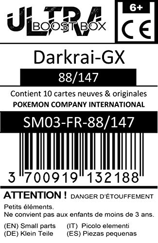 Darkrai-GX 88/147 - #myboost X Soleil & Lune 3 Ombres Ardentes - Coffret de 10 Cartes Pokémon Françaises