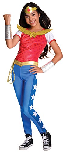 DC Comics, Disfraz de Wonder Woman Licencia Oficial para Niña, Infantil Talla 8-10 Años (Rubie's 620716-L)