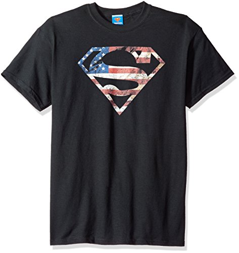DC Comics Superman/Super Patriot-S/S para adultos -Negro-2X