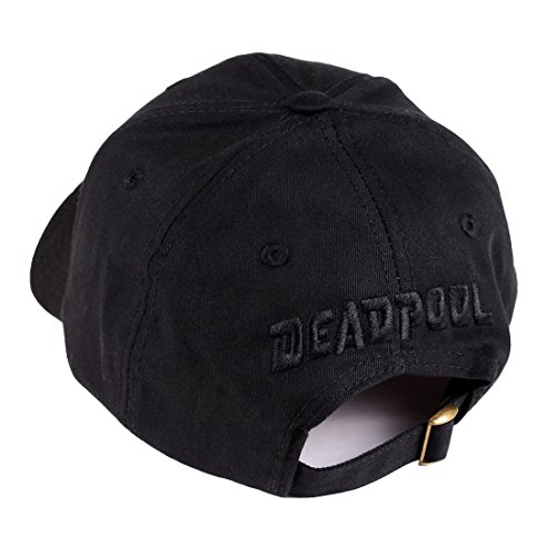Deadpool Logo Gorra de béisbol de Metal Negro de algodón Marvel