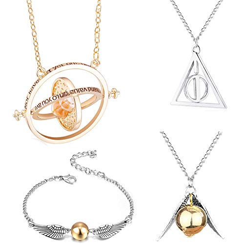 dealion Juego de joyas de oro para fanáticos de Harry Potter y regalos de mercancía