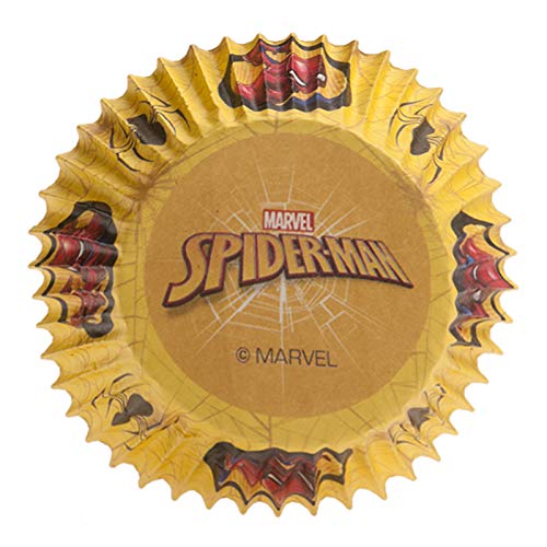 Dekora-339261 Spiderman Capsulas Cupcakes con Diseño de Marvel Spiderman-25 Unidades, Color dorado (339061
