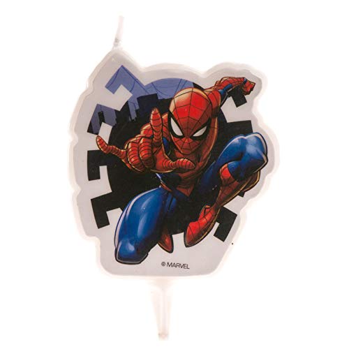 Dekora - Vela de Cumpleaños 2D Spiderman de 7 cm