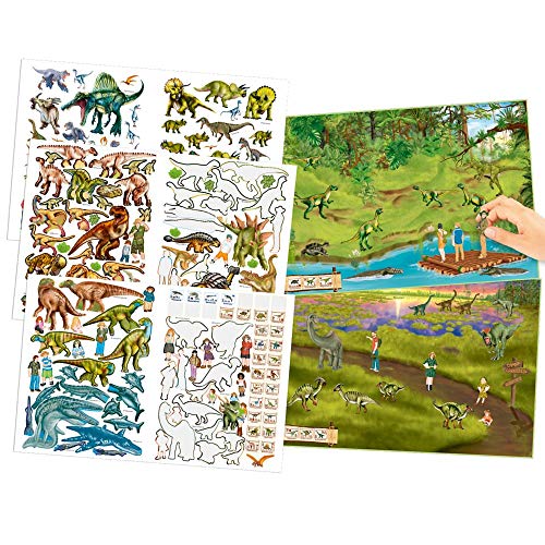 Depesche- Libro para Colorear Create Your Zoo, Dino World, Aprox. 30 x 22 x 0,5 cm. (11400)