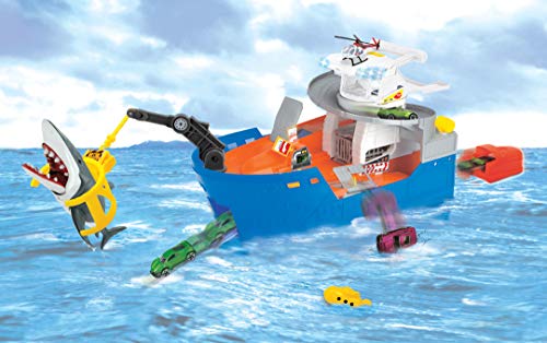 Dickie Toys 203779001 Shark Attack-Barco de Rescate con luz y Sonido, Multicolor, Größe: 41 x 18,5 x 22 cm