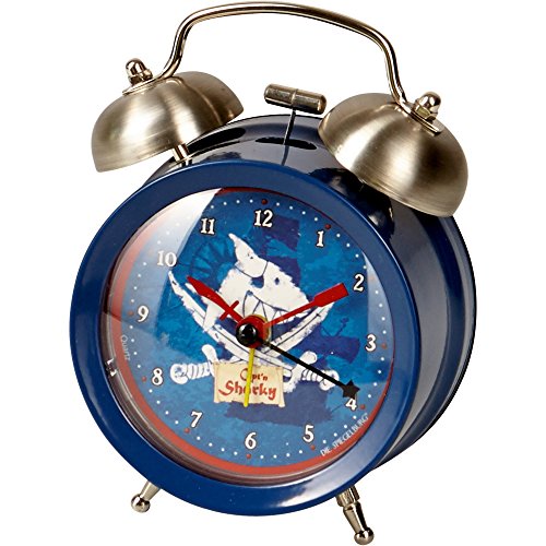 Die Spiegelburg Reloj Despertador de Mesita Infantil de Capitán Sharky Azul