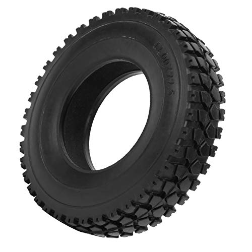 Dilwe Neumático de Coche RC, 4 Piezas de neumático de Goma RC de 20 mm con Ancho de Esponja Neumático de patrón de Piedra triturada Compatible con camión Tractor 1/14 RC Coche Negro