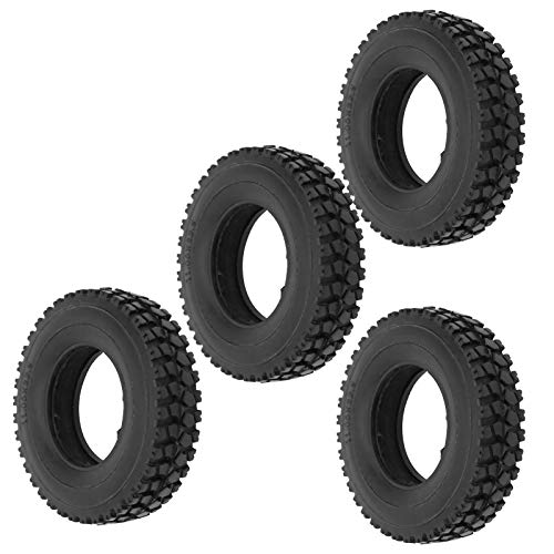 Dilwe Neumático de Coche RC, 4 Piezas de neumático de Goma RC de 20 mm con Ancho de Esponja Neumático de patrón de Piedra triturada Compatible con camión Tractor 1/14 RC Coche Negro