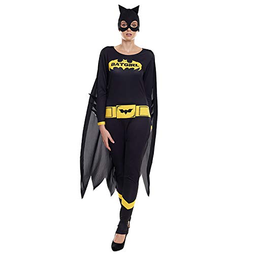 Disfraz Superheroína Mujer Bat Girl Murciélago Capa Máscara【Tallas Adulto S a L】[Talla L] | Disfraces Mujer Superhéroes Carnaval Halloween Regalos Chicas Cosplay Cómics