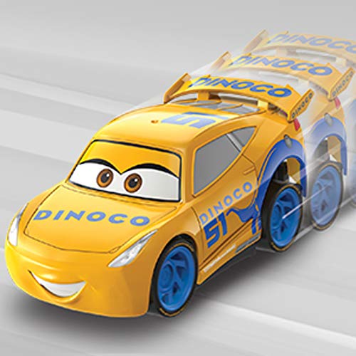 Disney Cars Vehículo Turbocarreras Dinoco Cruz Ramirez, Coches de Juguetes niños +3 años (Mattel FYX42)