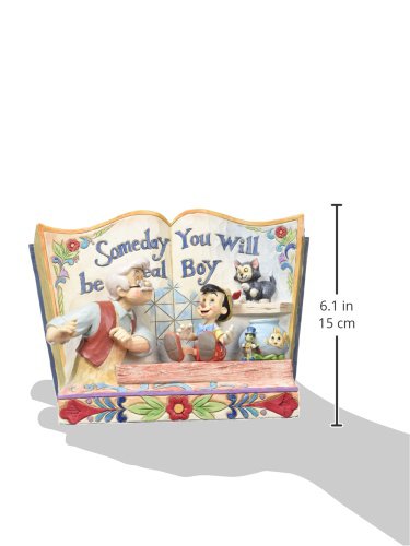 Disney Traditions, Figura de forma de libro de Pinocho "Algún día serás un niño de verdad", para coleccionar, Enesco