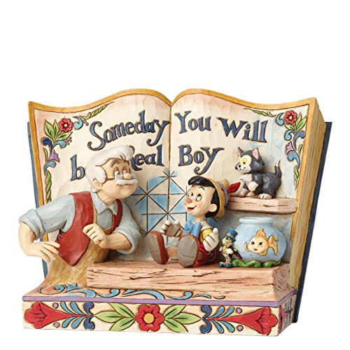 Disney Traditions, Figura de forma de libro de Pinocho "Algún día serás un niño de verdad", para coleccionar, Enesco