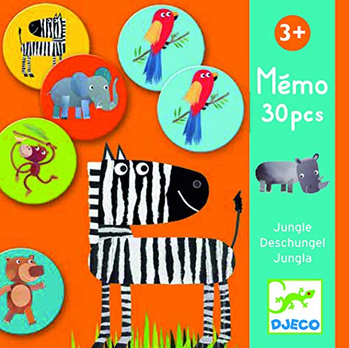 Djeco- Juegos de acción y reflejosJuegos educativosDJECOEducativos Memo Jungla, Multicolor (DJ08159)