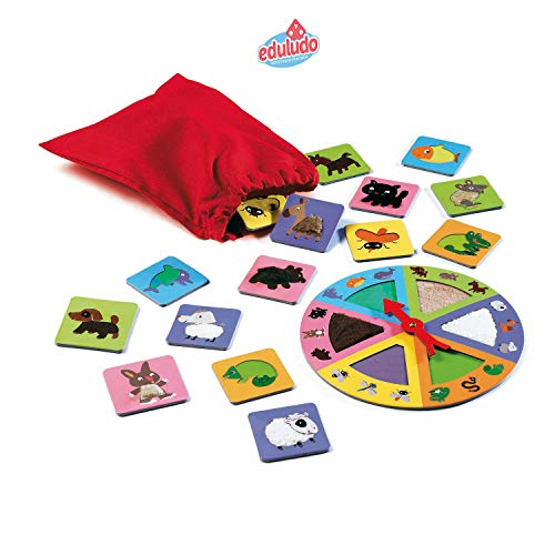 Djeco- Juegos de acción y reflejosJuegos educativosDJECOEducativos Tactilo Loto Animales, Multicolor (15)