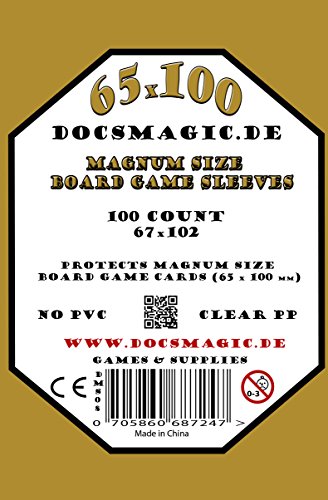 docsmagic.de 1.000 Magnum Size Board Game Sleeves - 10 Packs - 67 x 102 - Extra Large - 65 x 100 7 Wonders