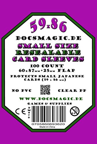 docsmagic.de 1.000 Resealable Card Sleeves Small Size 60 x 87 - 10 Packs