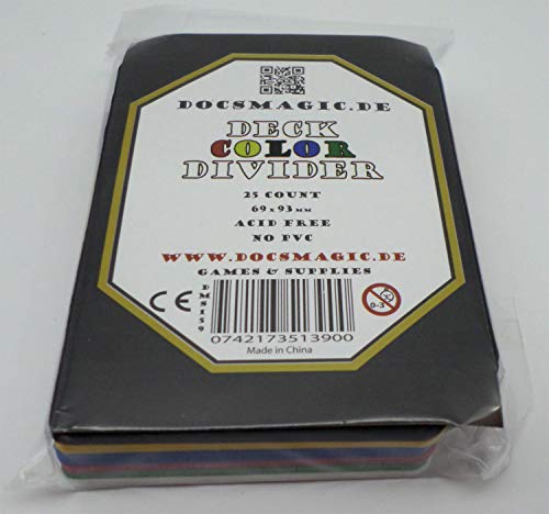 docsmagic.de 25 Trading Card Deck Divider Black Blue Green Red White Yellow - Divisores MTG PKM YGO
