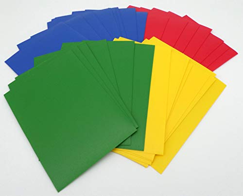 docsmagic.de 4 x 60 Mat Card Sleeves Small Size 62 x 89 - Blue Green Red Yellow - YGO CFV - Mini Fundas