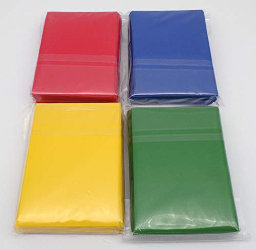 docsmagic.de 4 x 60 Mat Card Sleeves Small Size 62 x 89 - Blue Green Red Yellow - YGO CFV - Mini Fundas