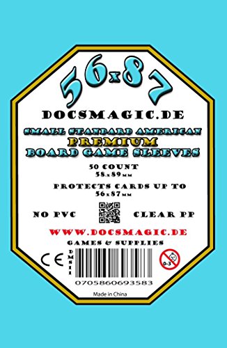 docsmagic.de 500 Premium Small Standard American Board Game Sleeves - 56 x 87 - US - 58 x 89 - 10 Packs