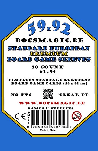 docsmagic.de 500 Premium Standard European Board Game Sleeves - 61 x 94 - EU Euro - 59 x 92 - 10 Packs
