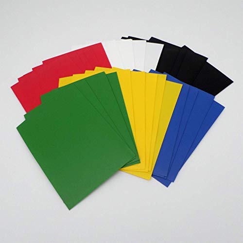 docsmagic.de 6 x 60 Double Mat Card Sleeves Small Size 62 x 89 - Black Blue Green Red White Yellow - YGO - Mini Fundas