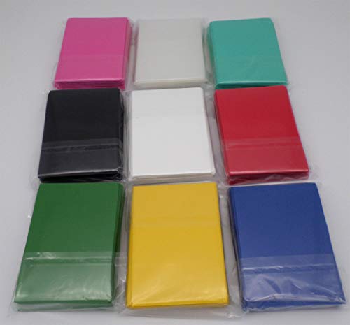 docsmagic.de 9 x 60 Mat Card Sleeves Small Size 62 x 89 - Black Blue Green Red White Yellow Pink Mint Clear- YGO CFV - Mini Fundas