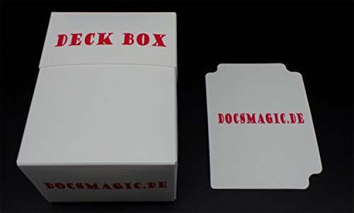 docsmagic.de Deck Box + 100 Mat White Sleeves Standard - Caja & Fundas Blanco - PKM - MTG