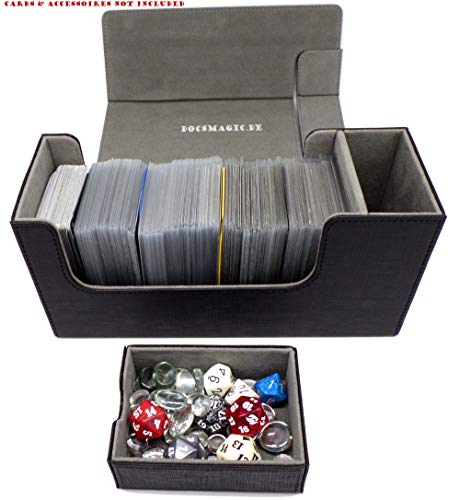 docsmagic.de Premium Magnetic Tray Long Box Black Small + 2 Flip Boxes - Negra