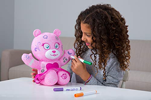 Doodle Bear 14 Inch Plush Toy w/ 3 Washable Markers - Fashion